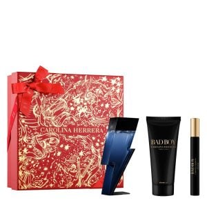 The Carolina Herrera Bad Boy Gift Set Features Bad Boy Eau De Toilette 50ml, EDT Travel Spray 10ml and Shower Gel 100ml.