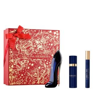 The Carolina Herrera Good Girl Gift Set Features: Good Girl Eau De Parfum 50ml, EDP Travel Spray 10ml and Body Mist 100ml.