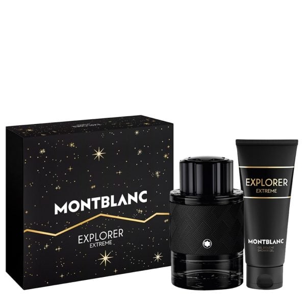 The Montblanc Explorer Extreme Parfum Gift Set Features Explorer Extreme Parfum 60ml and Shower Gel 100ml.