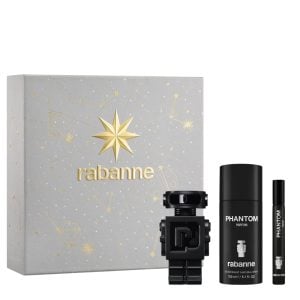 The Rabanne Phantom Parfum Gift Set Features Phantom Parfum 50ml and Parfum Travel Spray 10ml.