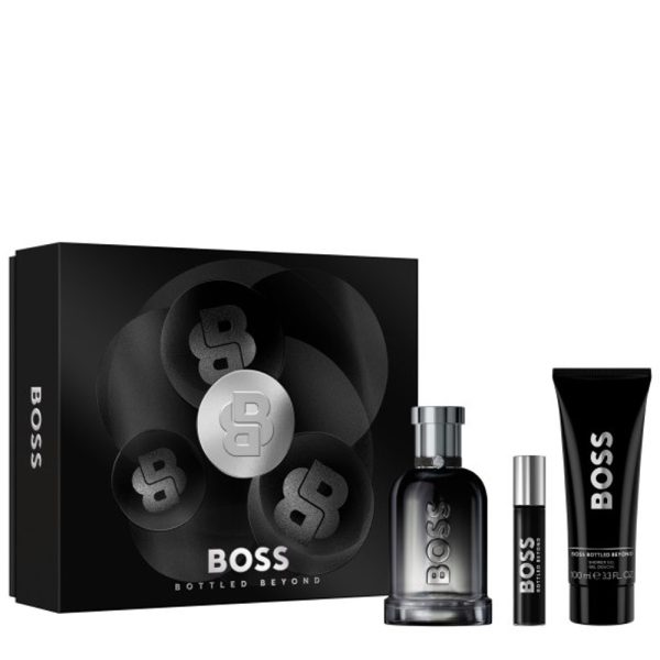 The Hugo Boss Bottled Beyond Gift Set Features Bottled Beyond Eau de Parfum 100ml, EDP Pen Spray 10ml and Shower Gel 100ml