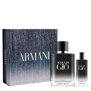 The Giorgio Armani Acqua Di Gio Parfum Gift Set Features Acqua Di Gio Parfum 100ml and Parfum Spray 15ml.