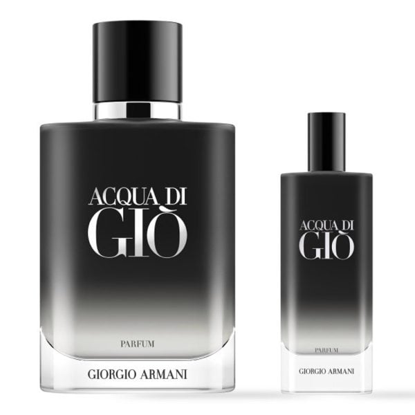 The Giorgio Armani Acqua Di Gio Parfum Gift Set Features Acqua Di Gio Parfum 100ml and Parfum Spray 15ml.