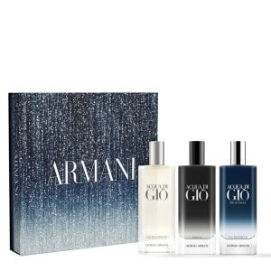 The Giorgio Armani Acqua Di Gio Trio Luxury Gift Set Features: Acwua Di Gio Eau De Toilette 15ml Acqua Di Gio Parfum 15ml Acqua Di Gio Profondo Eau De Parfum 15m