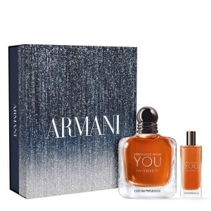 The Emporio Armani Stronger with You Intensely Gift Set Features Stronger with you Intensely Eau De Parfum 100ml and EDP Travel Spray 15ml,