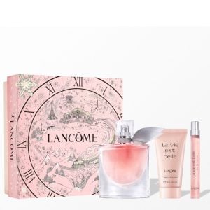 The Lancome La Vie Est Belle Gift Set Features La Vie Est Belle Eau De parfum Refillable 50ml, Eau de Parfum Travel Spray 10ml and Body Lotion 50ml.