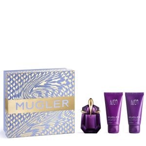 The Mugler Alien Gift Set Features Alien Eau de Parfum 30ml, Body Lotion 50ml and Shower Gel 50ml.