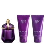 The Mugler Alien Gift Set Features Alien Eau de Parfum 30ml, Body Lotion 50ml and Shower Gel 50ml.