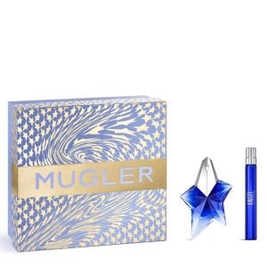 The Mugler Angel Stellar Gift Set Features Angel Stellar Eau De Parfum Lumineuse 25ml and EDP Travel Spray 10ml.