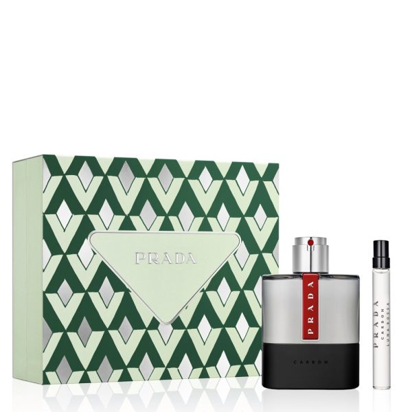 The Prada Luna Rossa Carbon Gift Set features Luna Rossa Carbon Eau De Toilette 100ml and EDT Travel Spray 10ml.