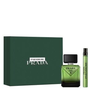 The Prada Paradigme Gift Set Features Paradigme Eau de Parfum 50ml and EDP Travel Spray 10ml.