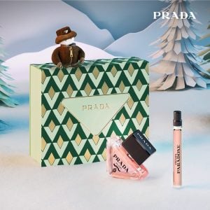 The Prada Paradoxe Gift Set Features Paradoxe Eau De Parfum 50ml and EDP Travel Spray 10ml.