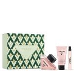 The Prada Paradoxe Gift Set Features Paradoxe Eau De Parfum 90ml, EDP Travel Spray 10ml and Body Lotion 50ml.