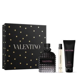 The Valentino Uomo Born In Roma Gift Set Features Uomo Born in Roma Eau de Toilette 100ml, EDT Travel Spray 10ml and Shower Gel 75ml.