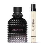 The Valentino Uomo Born In Roma Gift Set Features Uomo Born in Roma Eau de Toilette 50ml and EDT Travel Spray 10ml.
