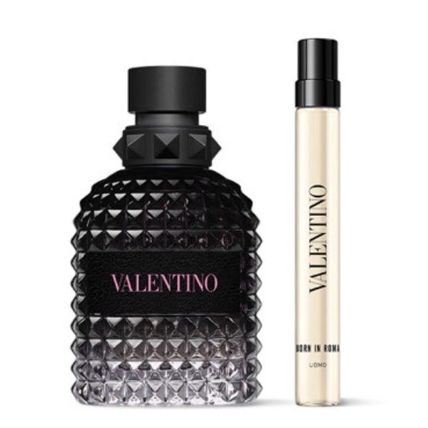 The Valentino Uomo Born In Roma Gift Set Features Uomo Born in Roma Eau de Toilette 50ml and EDT Travel Spray 10ml.