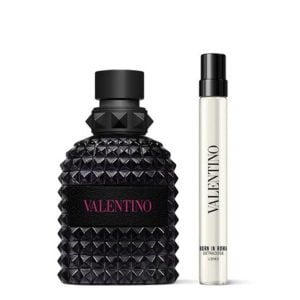 The Valentino Uomo Born In Roma Extradose Gift Set Features Uomo Born In Roma Extradose Parfum 50ml and Parfum Travel Spray 10ml.