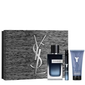 The Yves Saint Laurent YSL Y For Men Gift Set Features Y Eau De Parfum 100ml, EDP Travel Spray 10ml and Shower Gel 50ml.