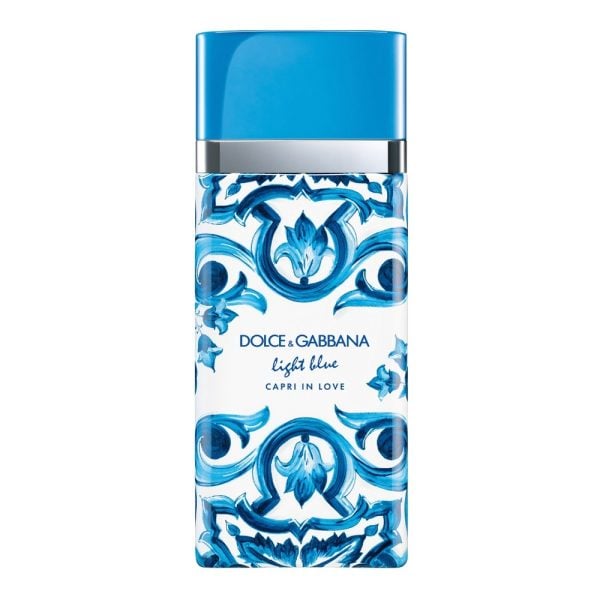 Light BLue Capri in Love majolica bottle