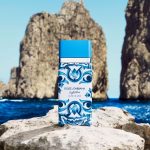 Advert for the Light Blue Capri in Love majolica bottle