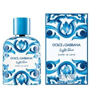 majolica designed Light Blue Capri in Love Pour Homme bottle and packaging 100ml