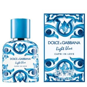 majolica designed Light Blue Capri in Love Pour Homme bottle and packagin 50ml