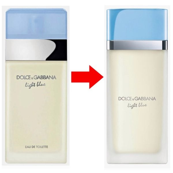 new and old Dolce&Gabbana Light Blue EDT for women bottles