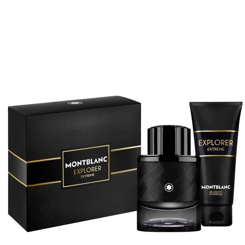 Montblanc Explorer Extreme 60ml 2026 Gift Set Image of The Montblanc Explorer Extreme Gift Set Features Explorer Extreme Parfum 60ml and Shower Gel 100ml.
